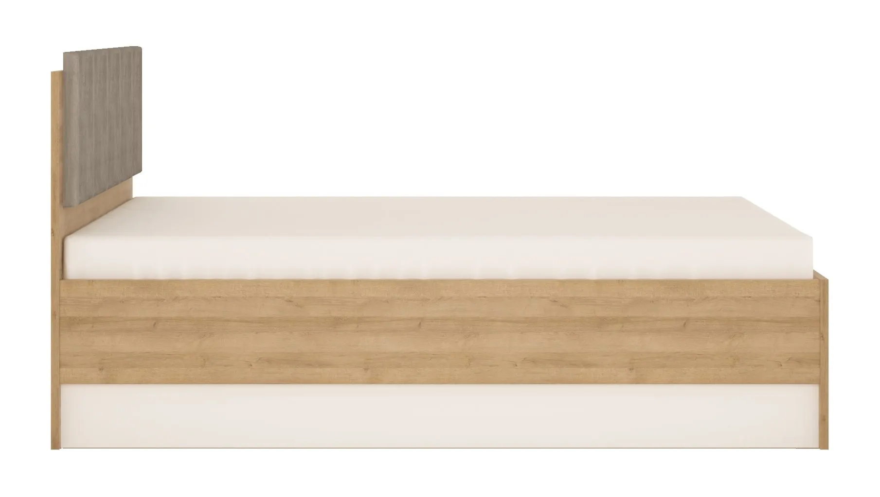 ŁÓŻKO 160 Z PODNOSZONYM STELAŻEM LYON LYOZ04 DĄB RIVIERA JASNA/BIAŁA ALPEJSKA - 6000000007989