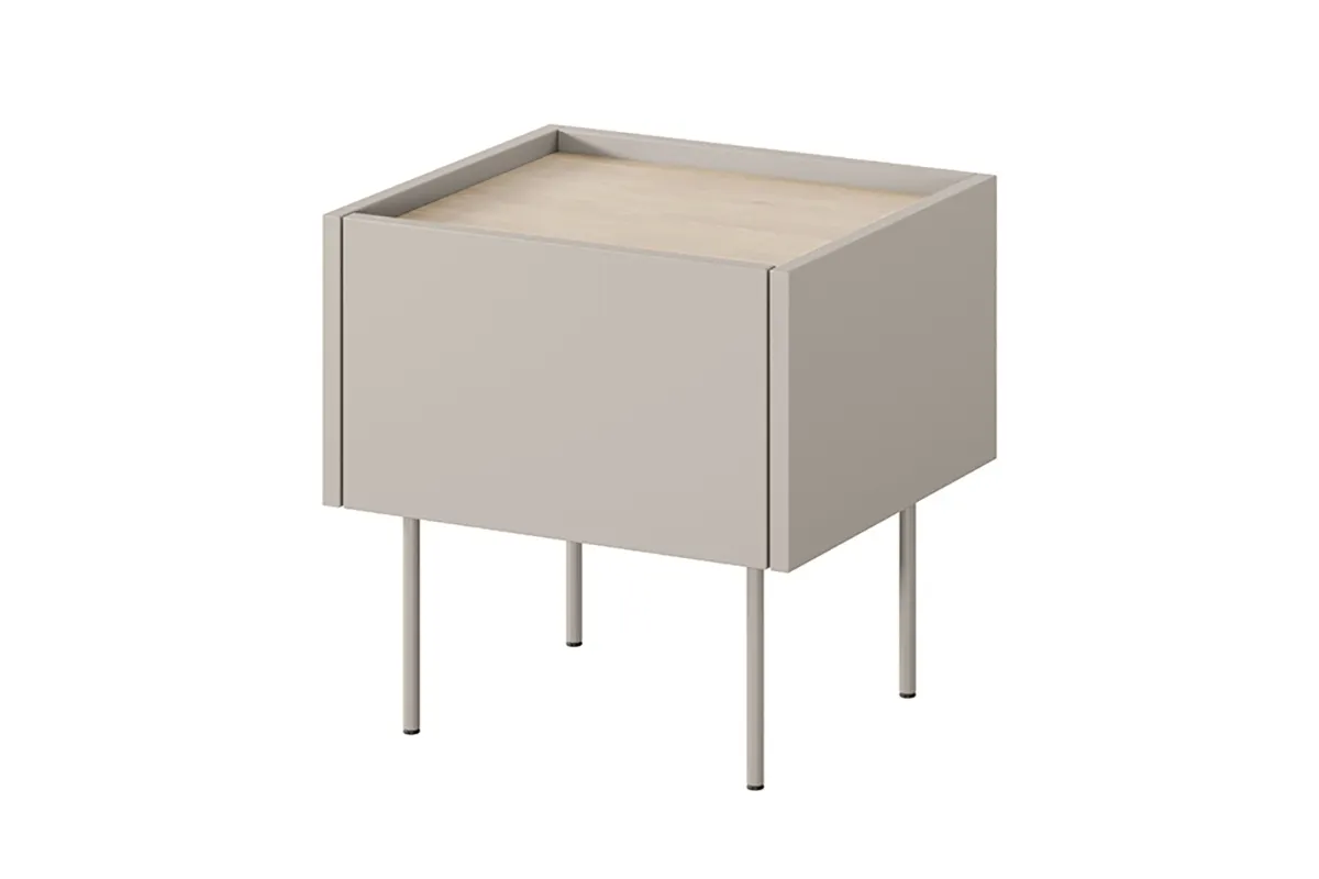 Szafka nocna DESIN 45 z 1 szufldą - kremowa - dąb nagano Szafka nocna DESIN 45 z 1 szufldą - kremowa - dąb nagano