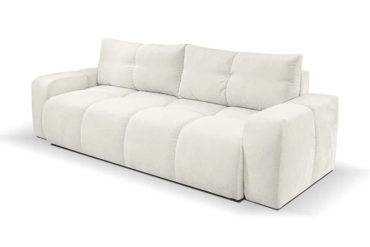 Sofa rozkładana z pojemnikiem SOHO 259 cm pikowana beżowa - SOHO_SO_PH02