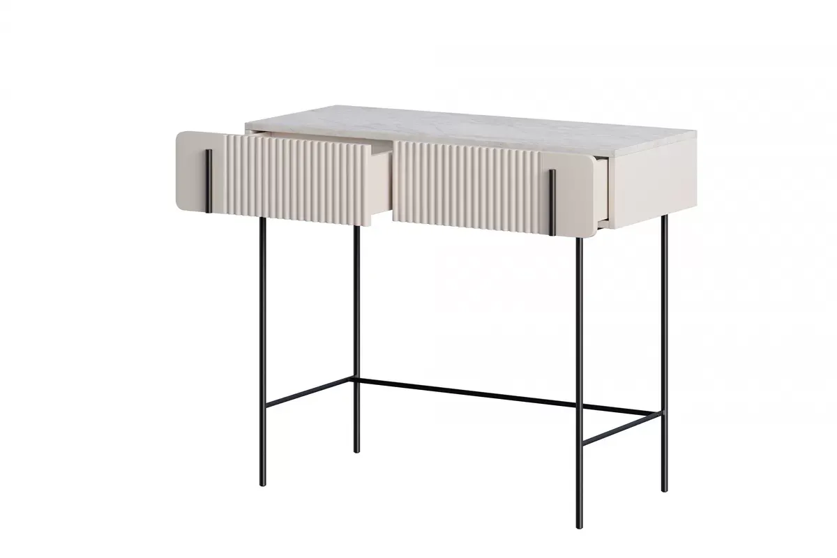 MALMI Toaletka 100 2SZ - cashmere / crema bianca  / czarne nogi — zdjęcie 3