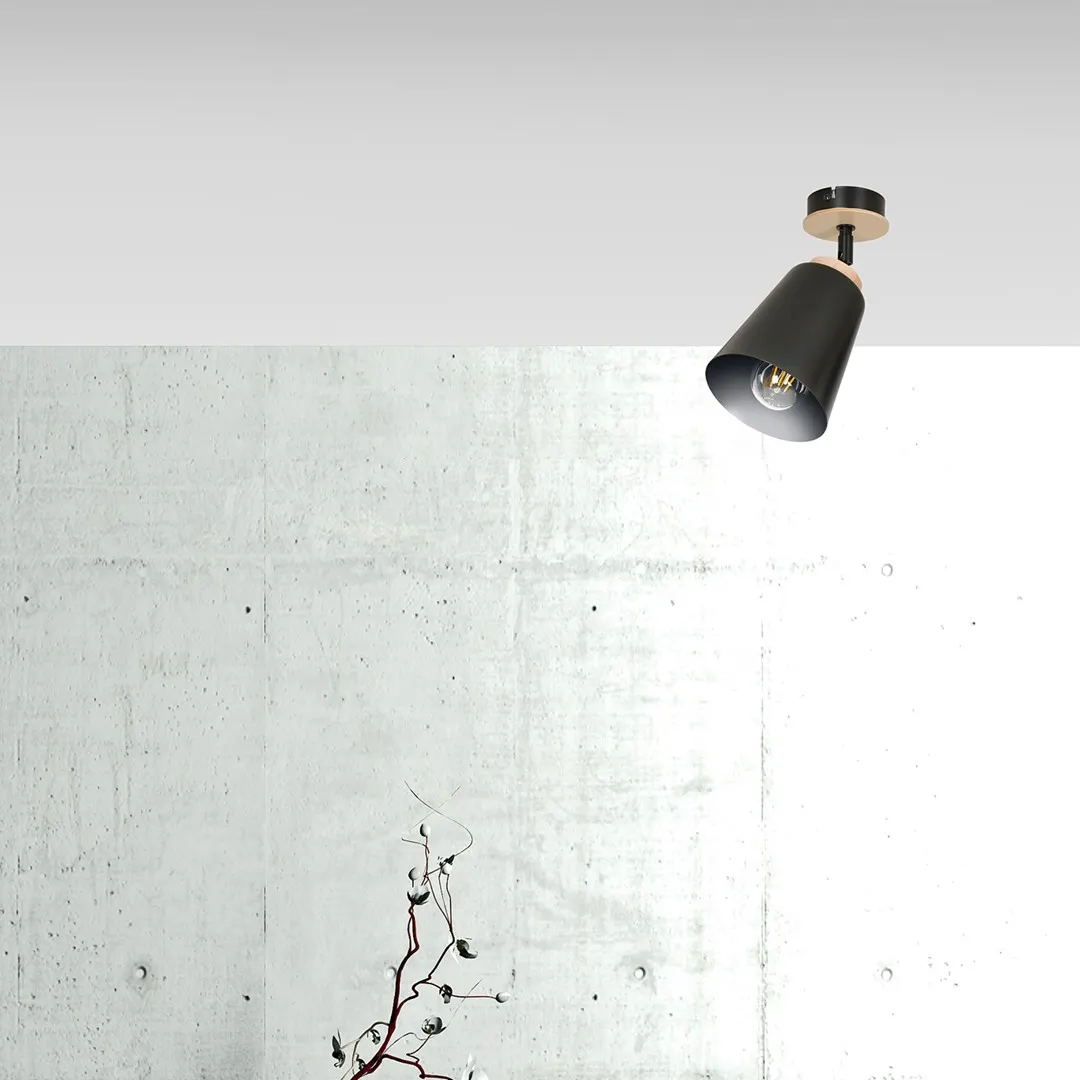 Lampa sufitowa ATLAS 1 czarny naturalny — zdjęcie 5