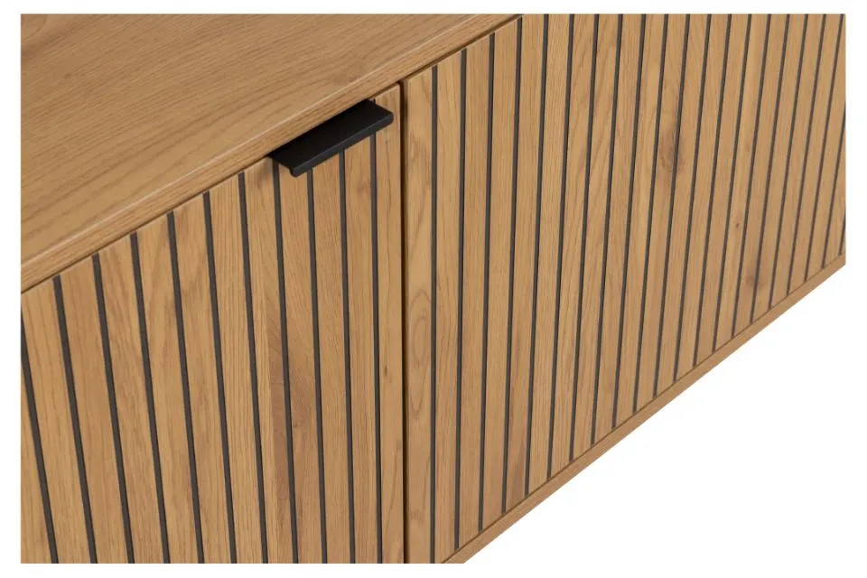 Szafka RTV 2-drzwiowa z 1 szufladą SEUL 180x40x70 Naturalny- lamele