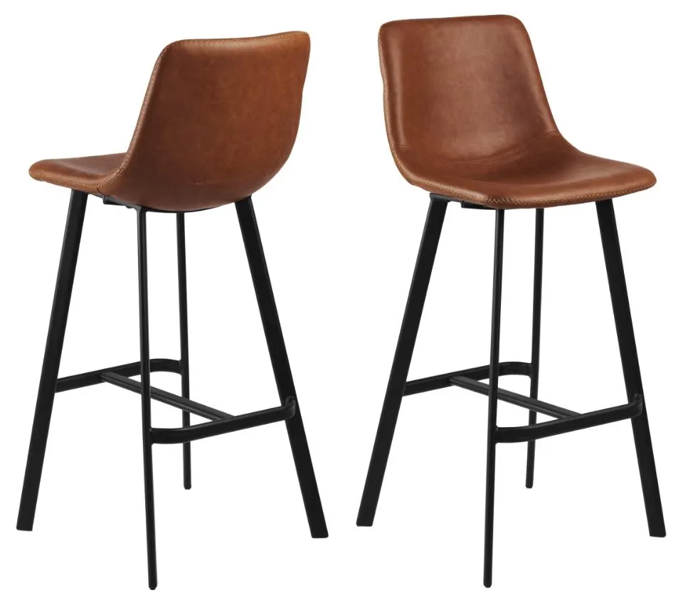 krzesło barowe, siedzisko skórzane, fotel barowy, metalowy stelaż, brązowy kolor