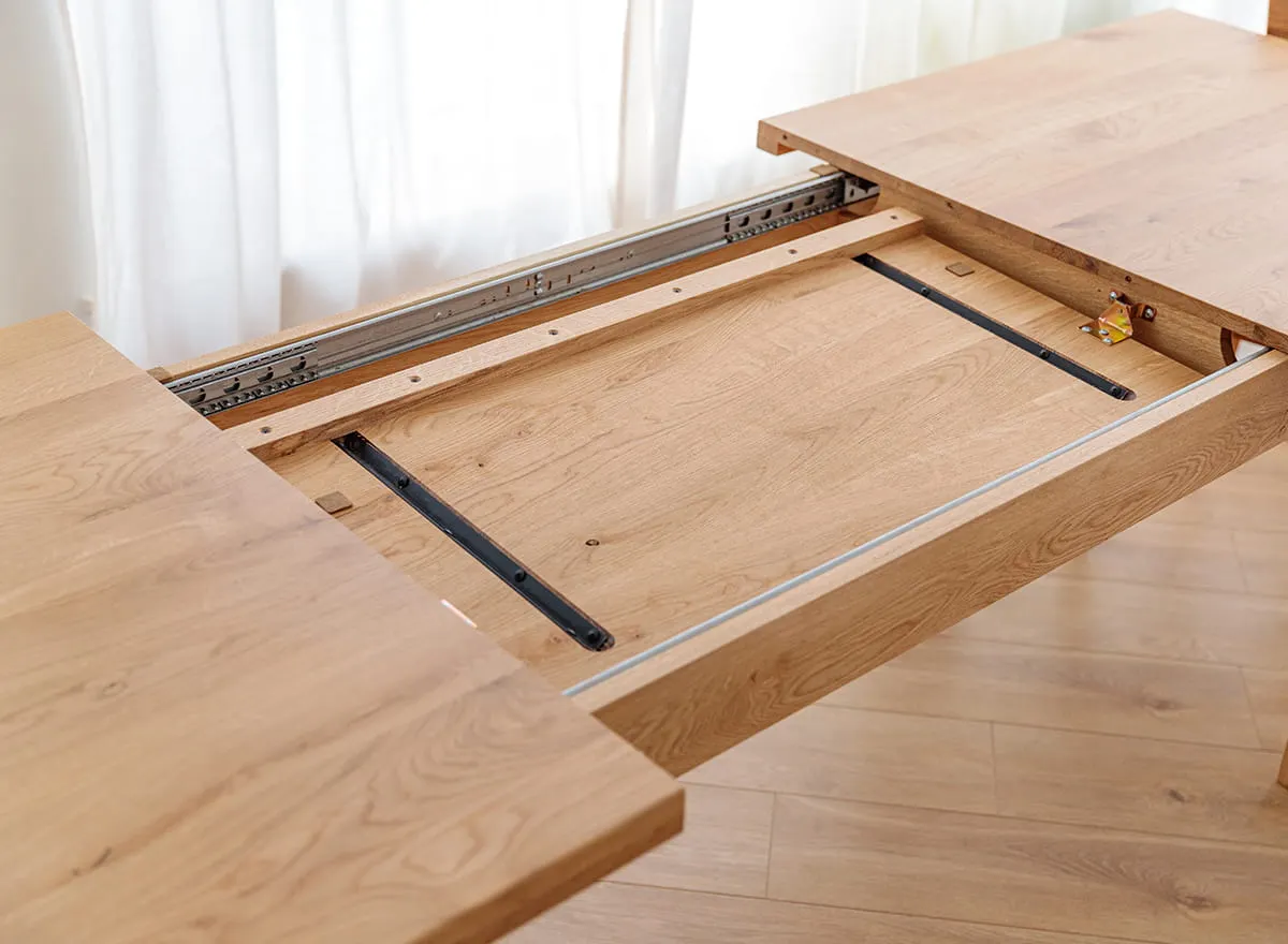 Rozsuwany stół dębowy GROSSI rozkładany 90x140-230 - dąb olejowany - GROSSI140X90