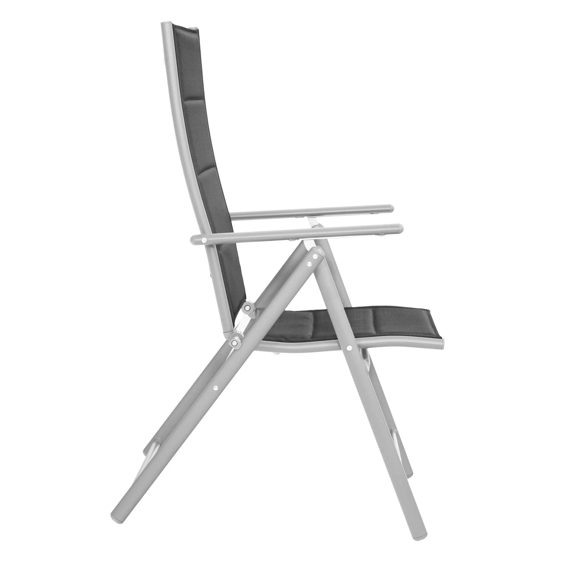 Zestaw Mebli Luxury stół 150x90cm + 6 składanych krzeseł czarno-srebrny - DLG_92085