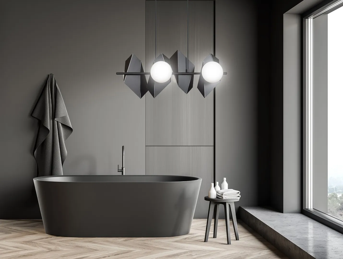 Lampa wisząca DRIFTON 4 czarny biały — zdjęcie 7