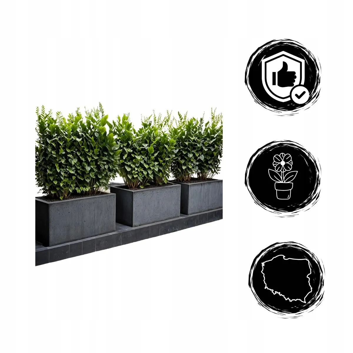 DONICZKA zewnętrzna betonowa SEVRAN 80x30x30 cm antracyt - LD_TZ000551