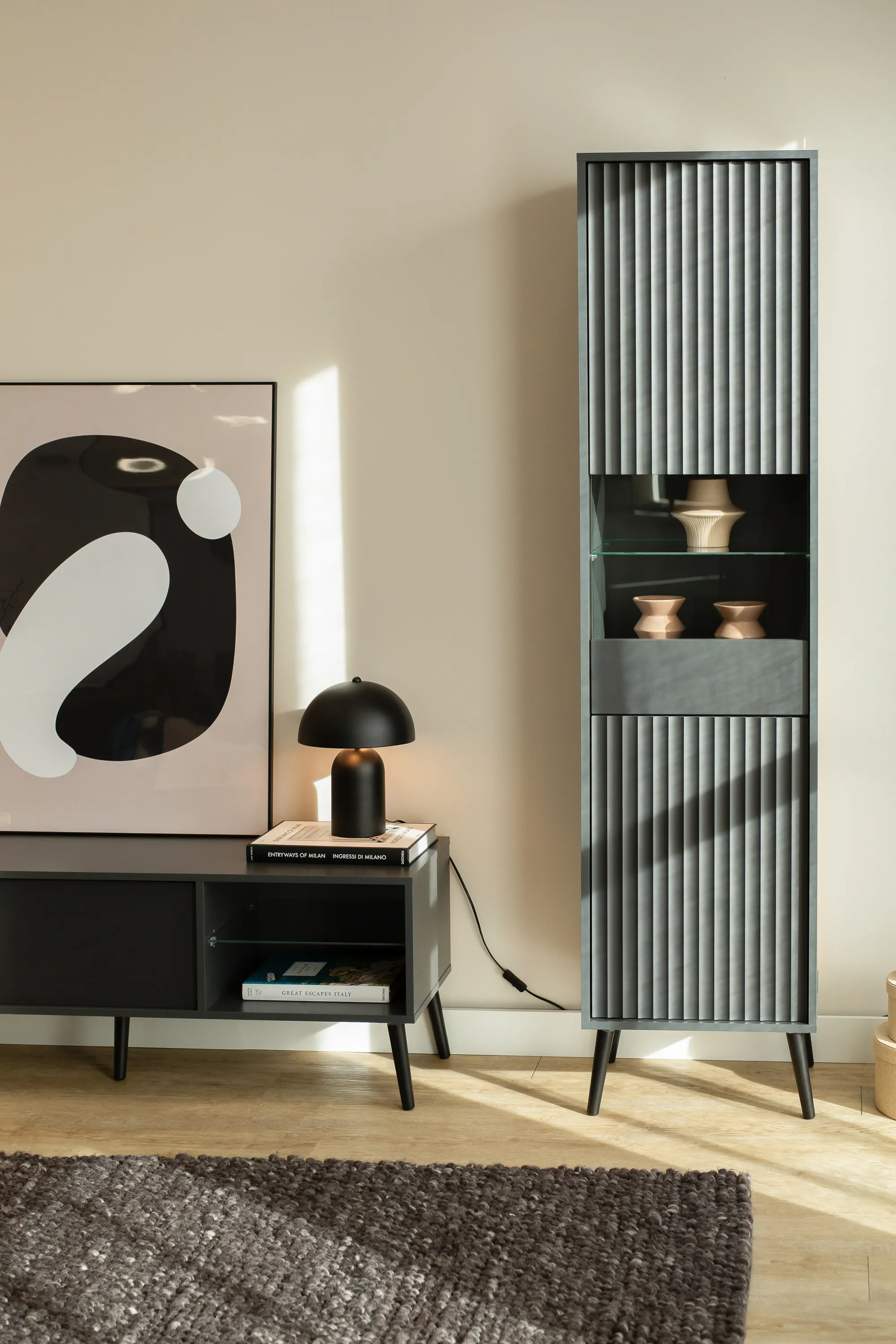 Witryna 2-drzwiowa BARCELONA antracyt - INT_5003187