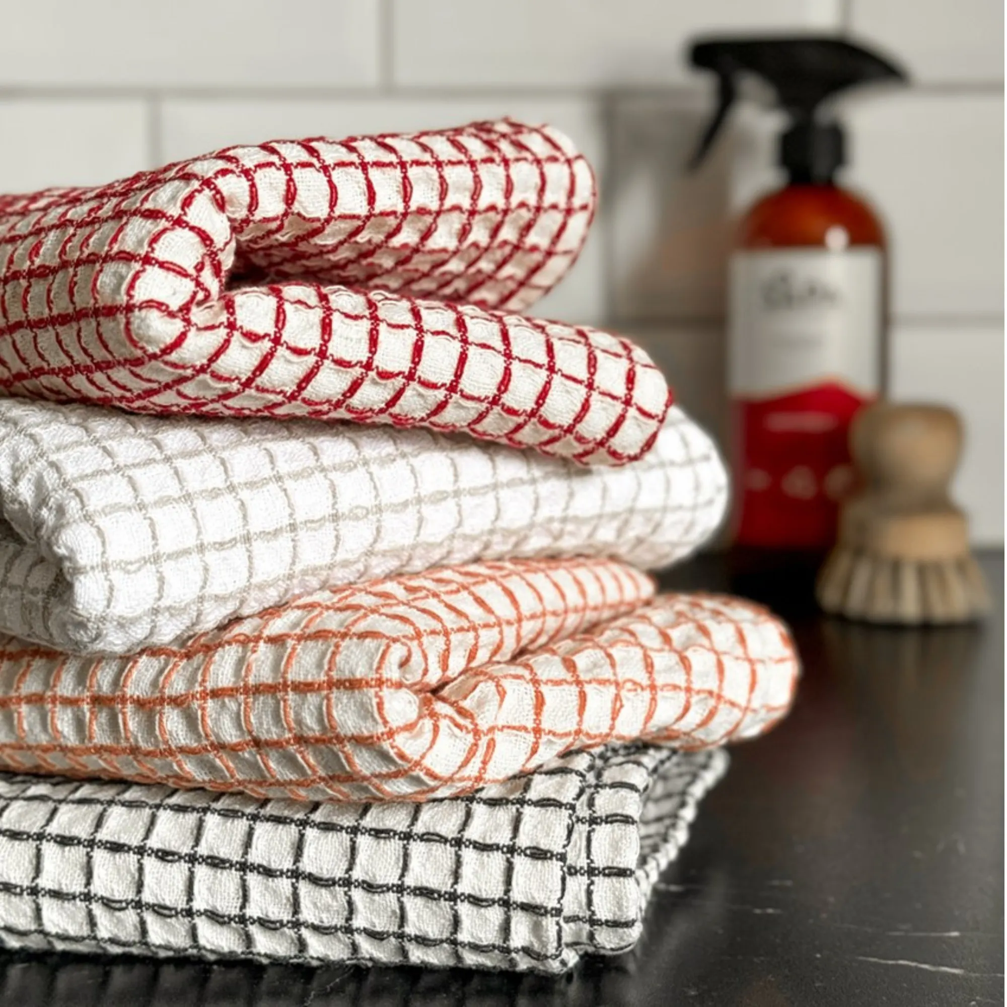 ręcznik, tkanina, wzór kratka, gruby materiał, kolorowe odcienie