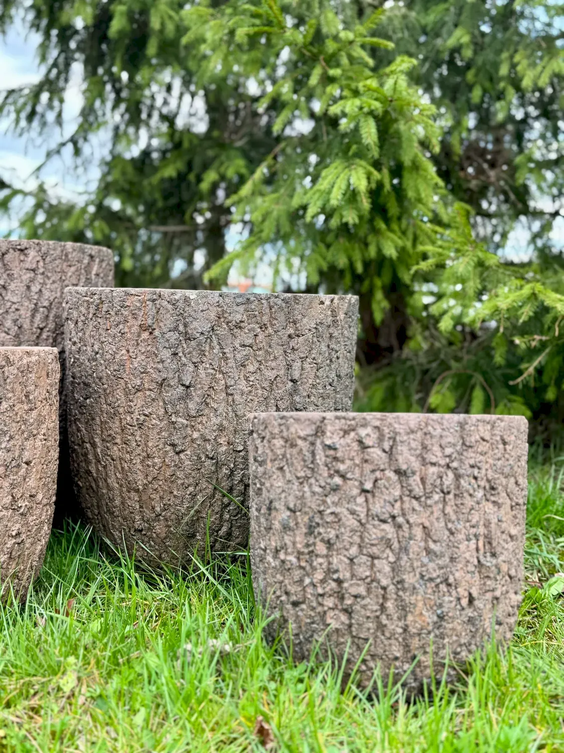 Donica ceramiczna FORREST zestaw (4szt) efekt drewna Esti&Esta