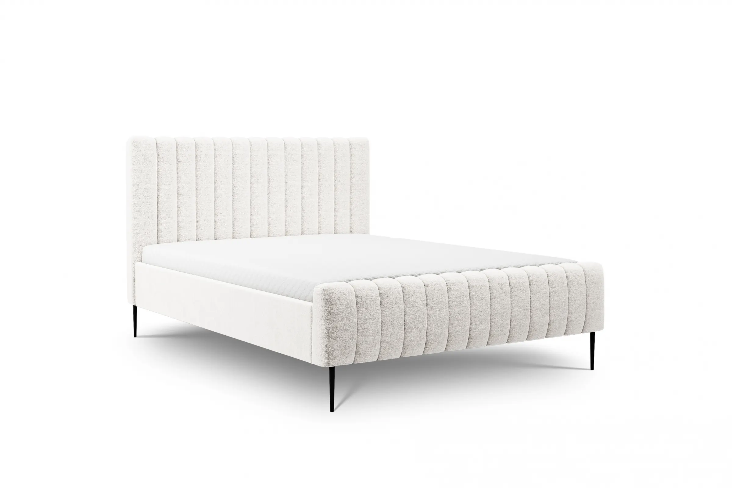 Łóżko Nicole / 140x200 / Raven 22 / czarne nogi - jasny beż Łóżko Nicole / 140x200 / Raven 22 / czarne nogi - jasny beż