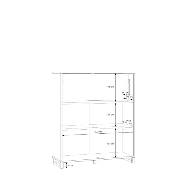 Komoda z barkiem MAREDA 3-drzwiowa - dąb valencia, piaskowy - MAQK321-M966