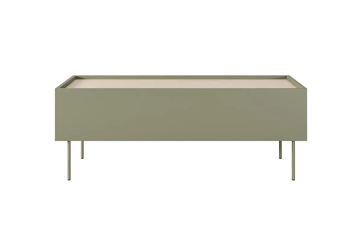 Ława DESIN 120 z 2 szufladami - oliwkowa / dąb nagano - B_149043