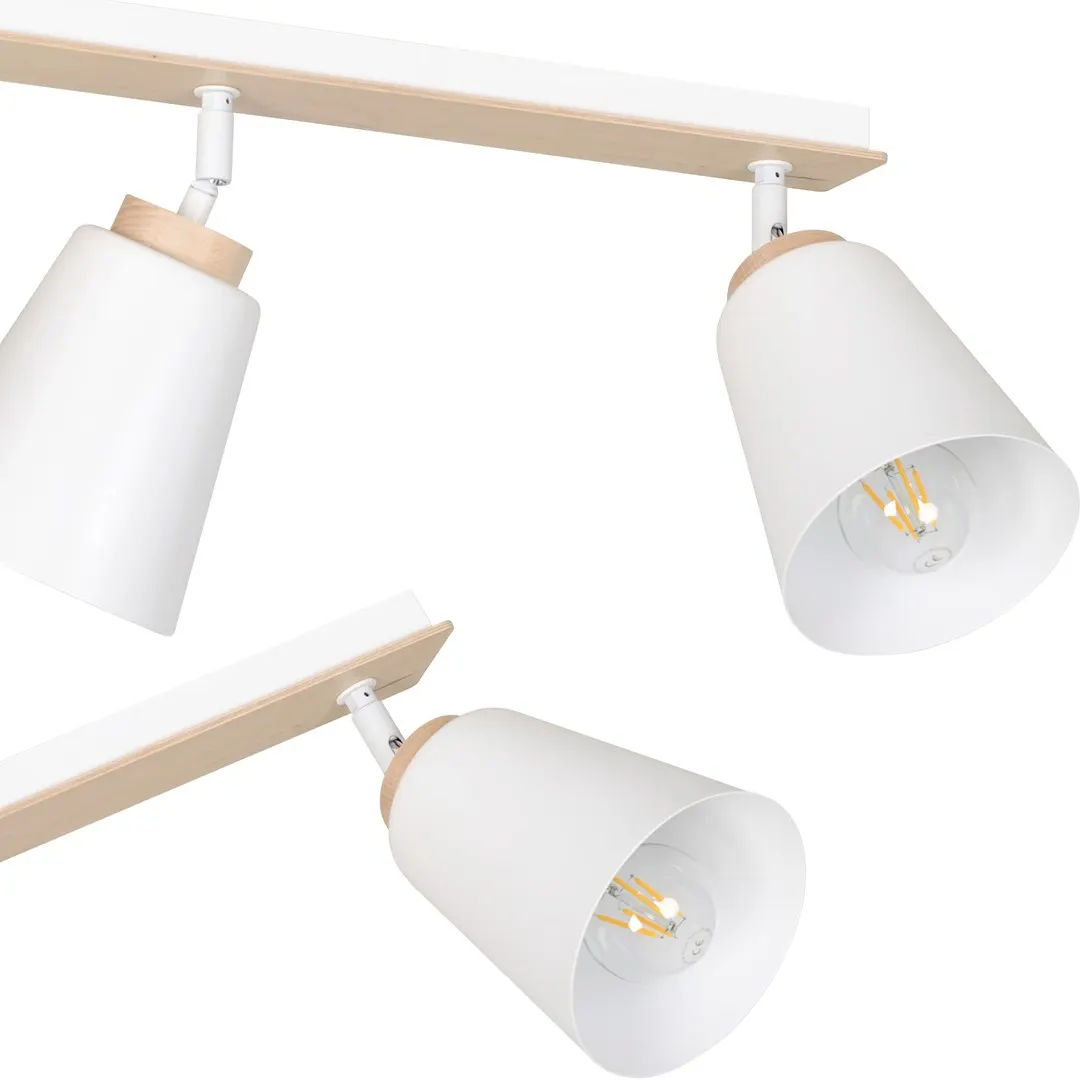 image lampa sufitowa, zestaw trzech opraw, biała lampa, kinkiet sufitowy, metalowa konstrukcja