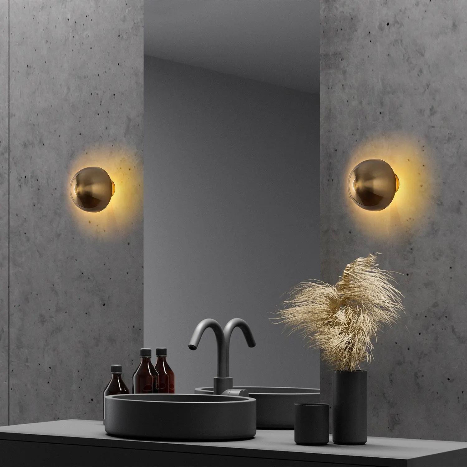 Lampa ścienna kinkiet FUNGAL 16x16cm złota - ASI_942FLG1867