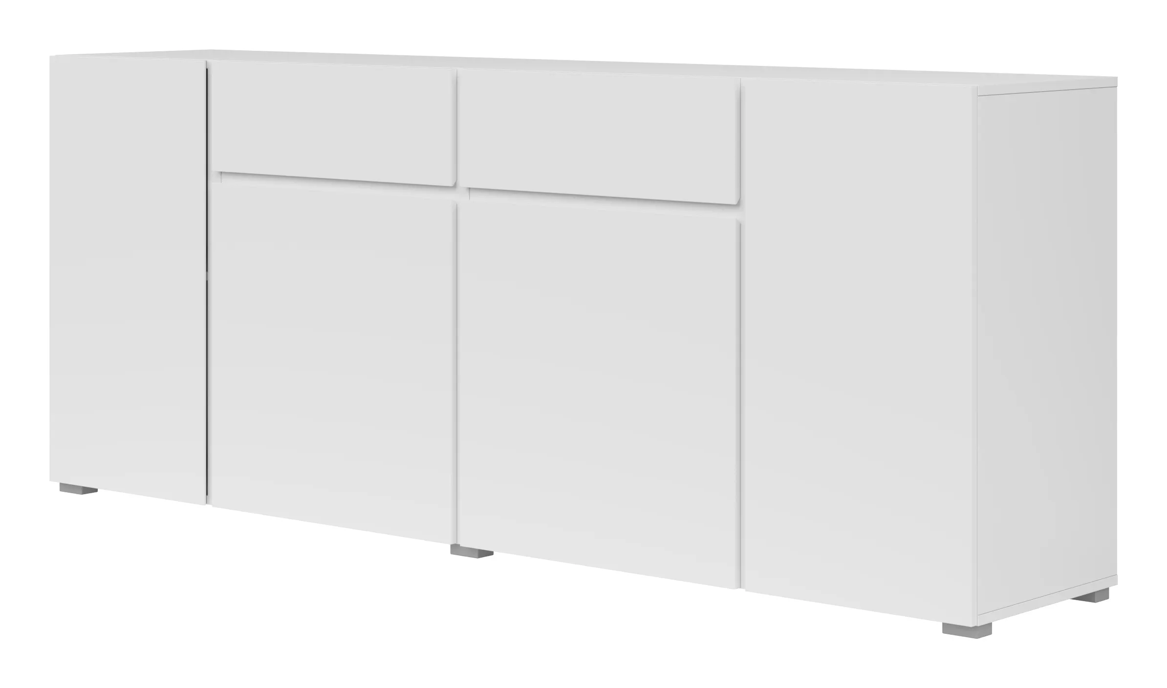 Komoda 4-drzwiowa z 2 szufladami ASYMETRIC 47 biała