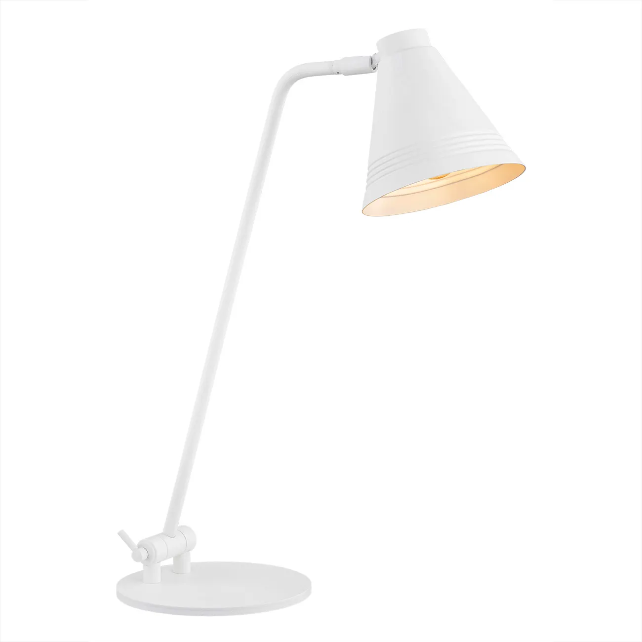 Lampa biurkowa AVALONE metalowa biała regulowana 55 cm Lampa biurkowa AVALONE metalowa biała regulowana 55 cm