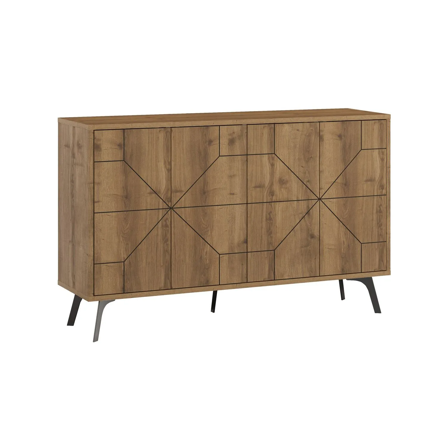 Komoda 4-drzwiowa DUNE 123x35 efekt ciemnego drewna