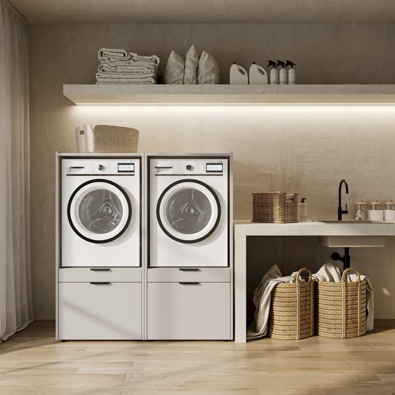 Zabudowa na pralkę lub suszarkę ANDIAMO szuflada półka kaszmir - 30KSOK60