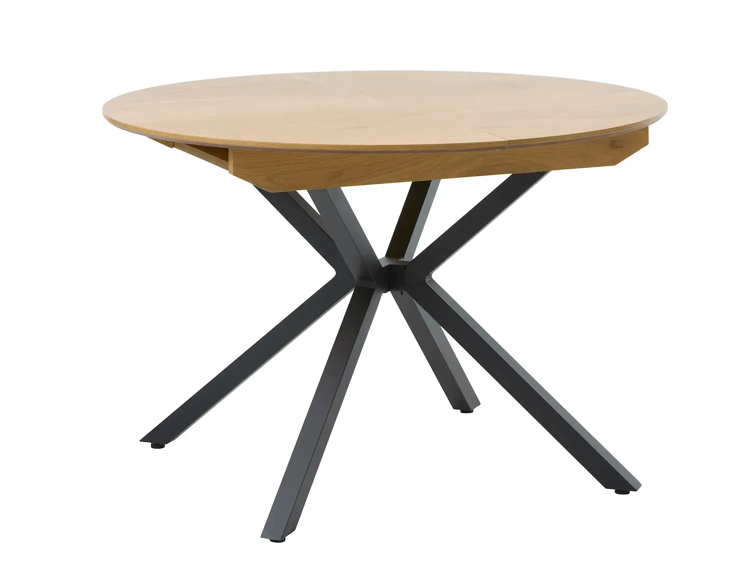 Stół okrągły rozkładany CESURA Ø120-160 Cm  - naturalny, czarny