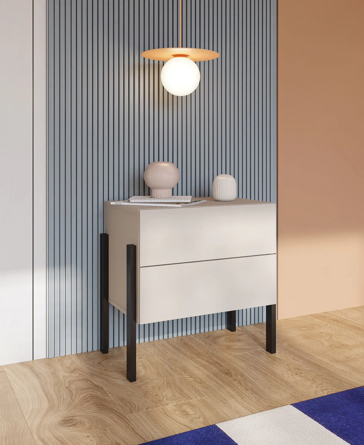 Szafka nocna z szufladami JUKON S 59x59 kaszmirowa - 24KSND22