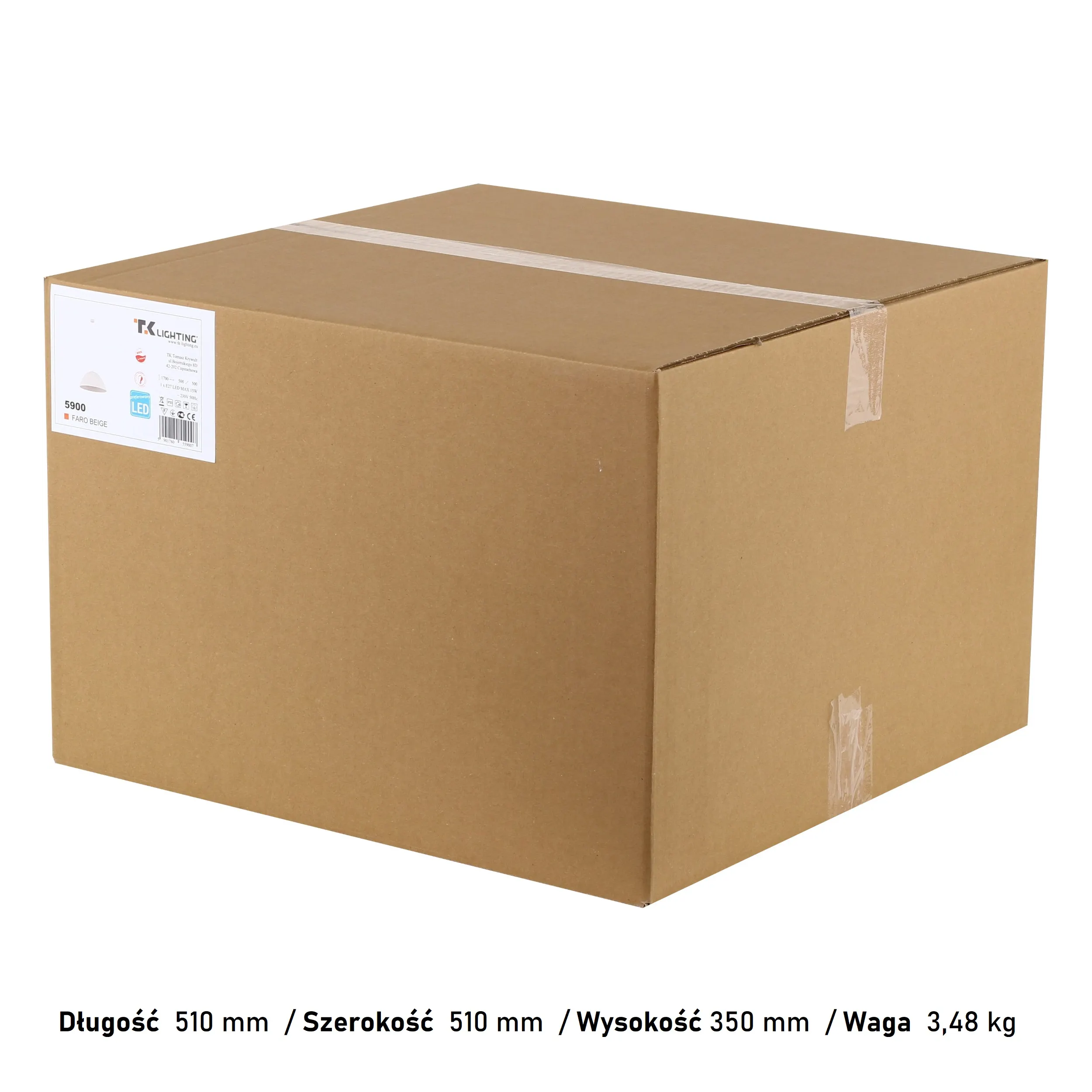 Lampa wisząca FARO beżowa 165x34cm - TK_5899