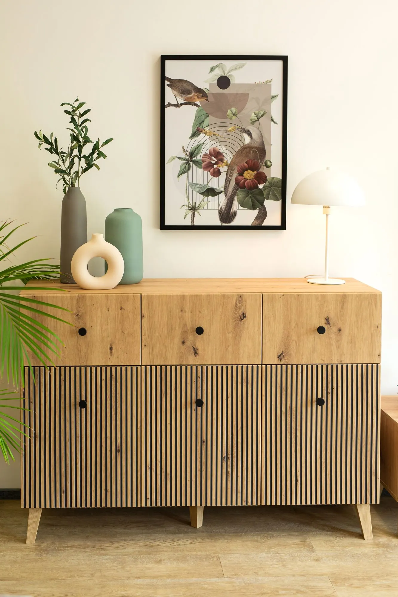 Komoda 3-drzwiowa z 3 szufladami BERLIN dąb artisan
