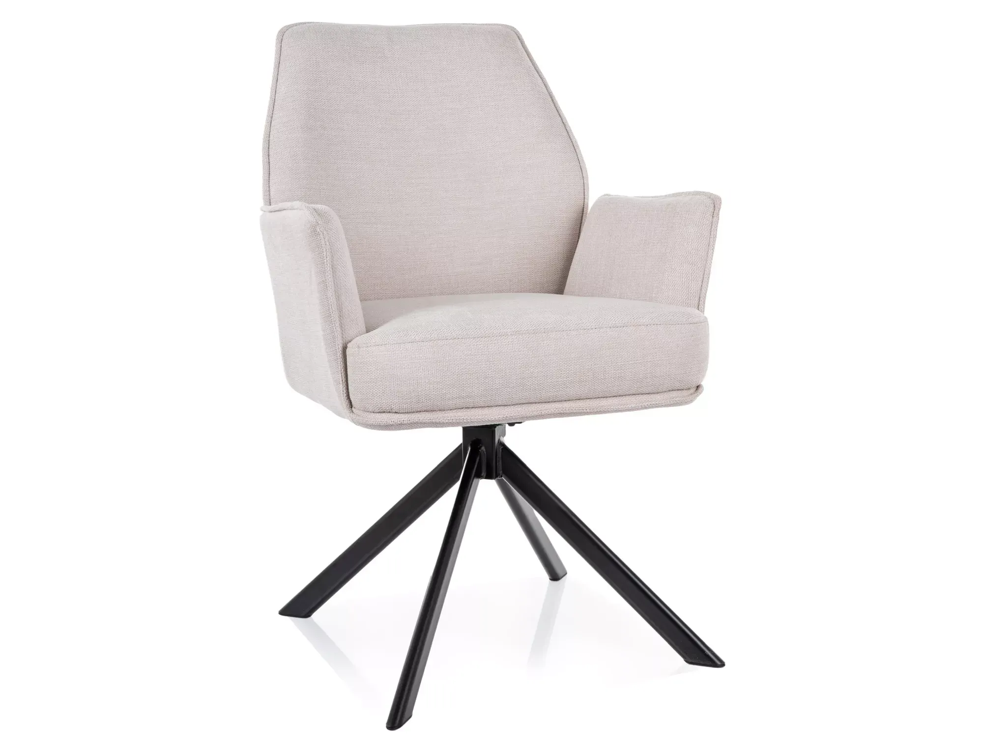 Krzesło obrotowe HUGO BREGO jasnobeżowe czarne nogi Krzesło obrotowe HUGO BREGO jasnobeżowe czarne nogi