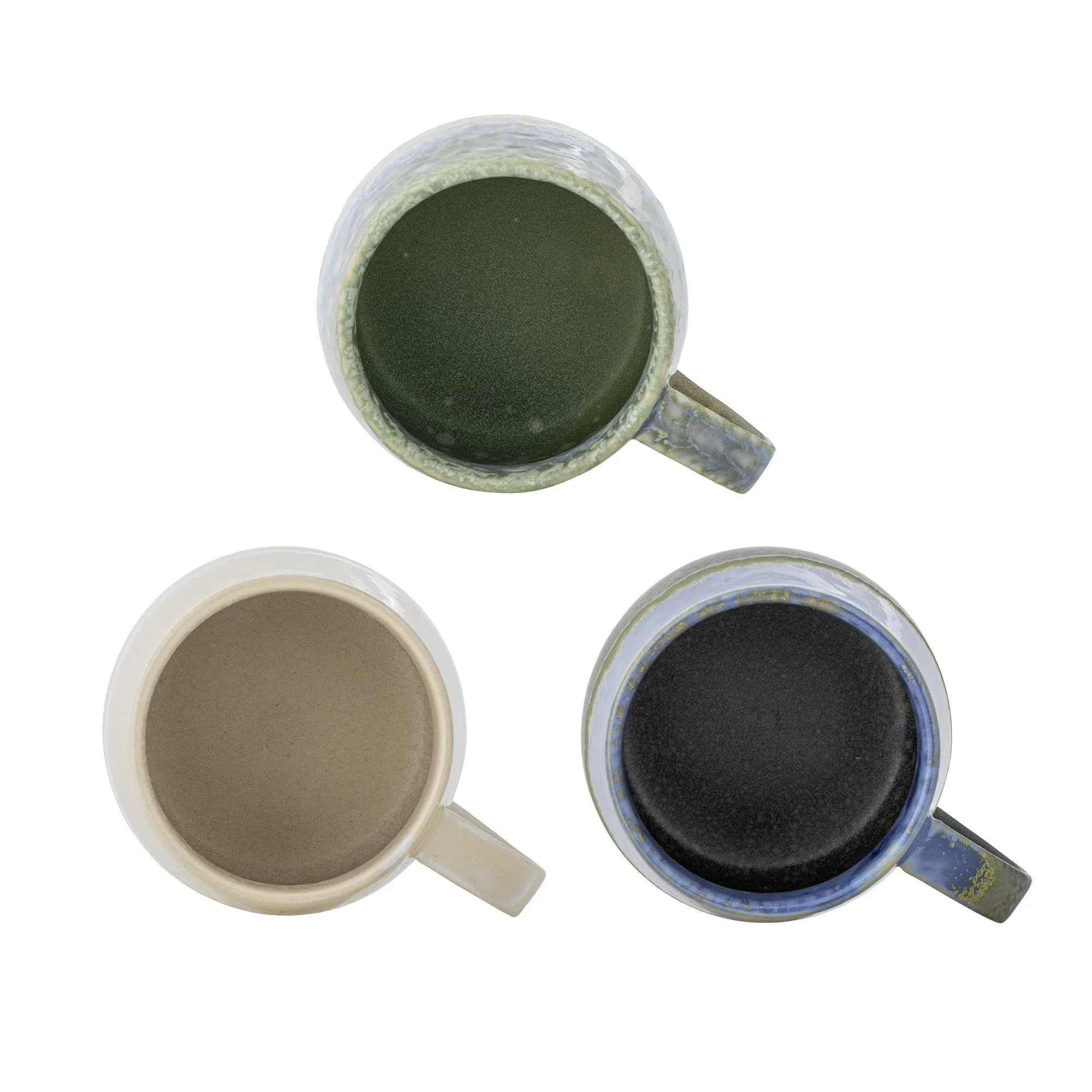 kubek, ręcznie malowany, glina, kolorowy, czarna wnętrze