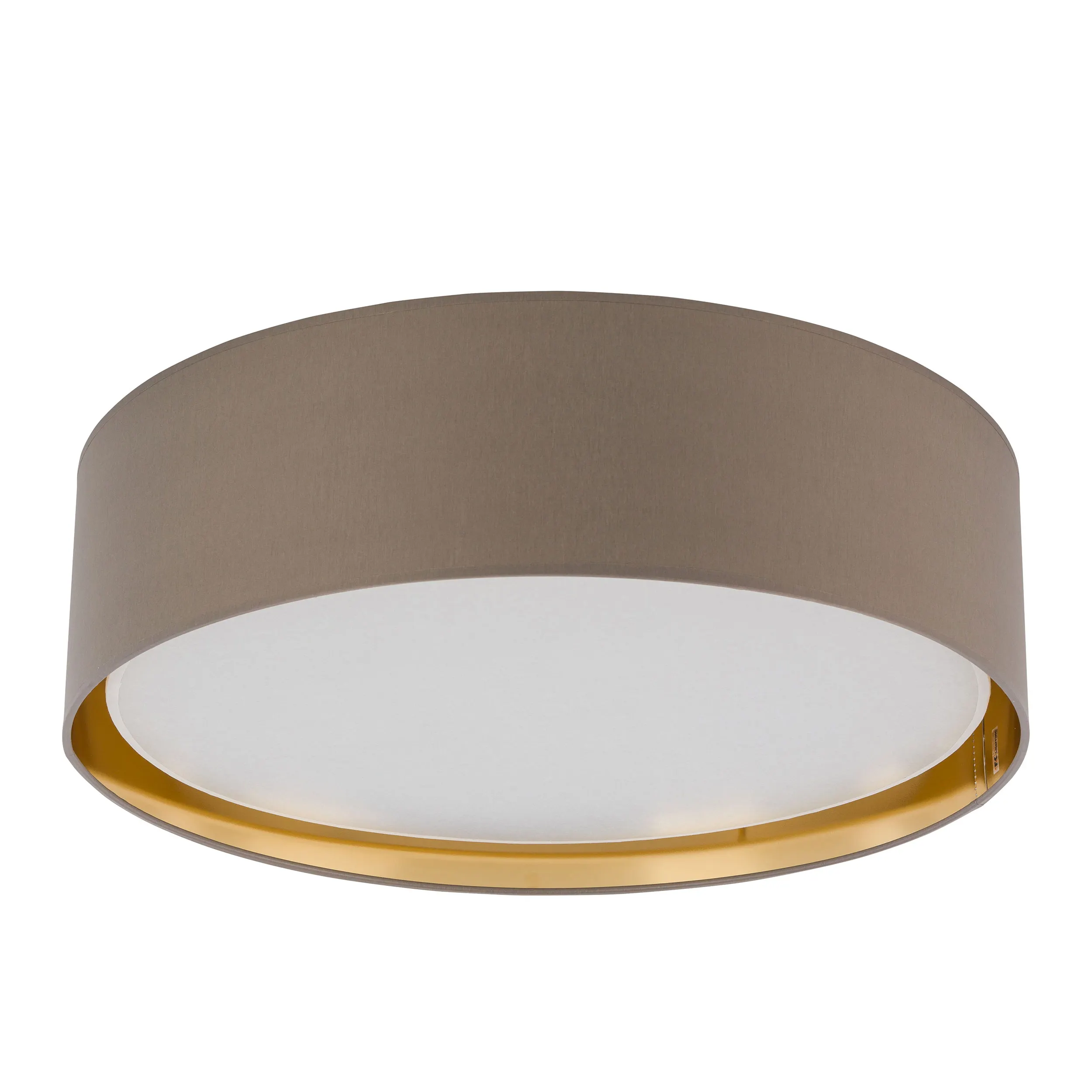 Lampa sufitowa BILBAO beżowa złota wewnątrz biały klosz okrągła 60x17cm