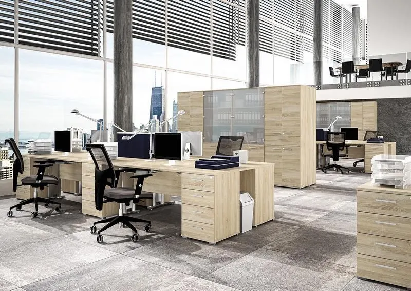 Biurko narożne OPTIMAL 13 Dąb sonoma jasna 100x138 - 1OPTI13-002