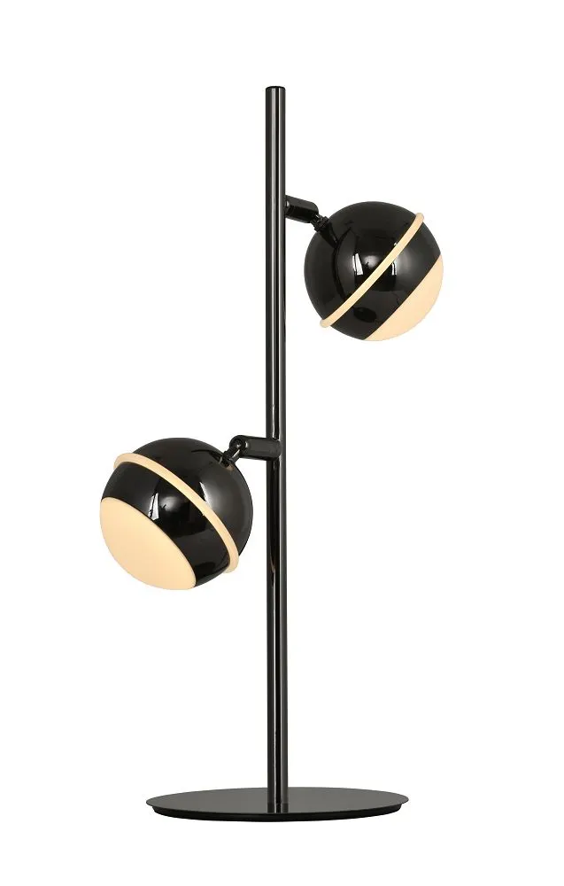 lampa biurkowa, lampka biurkowa, podwójna lampa, czarna, metalowa