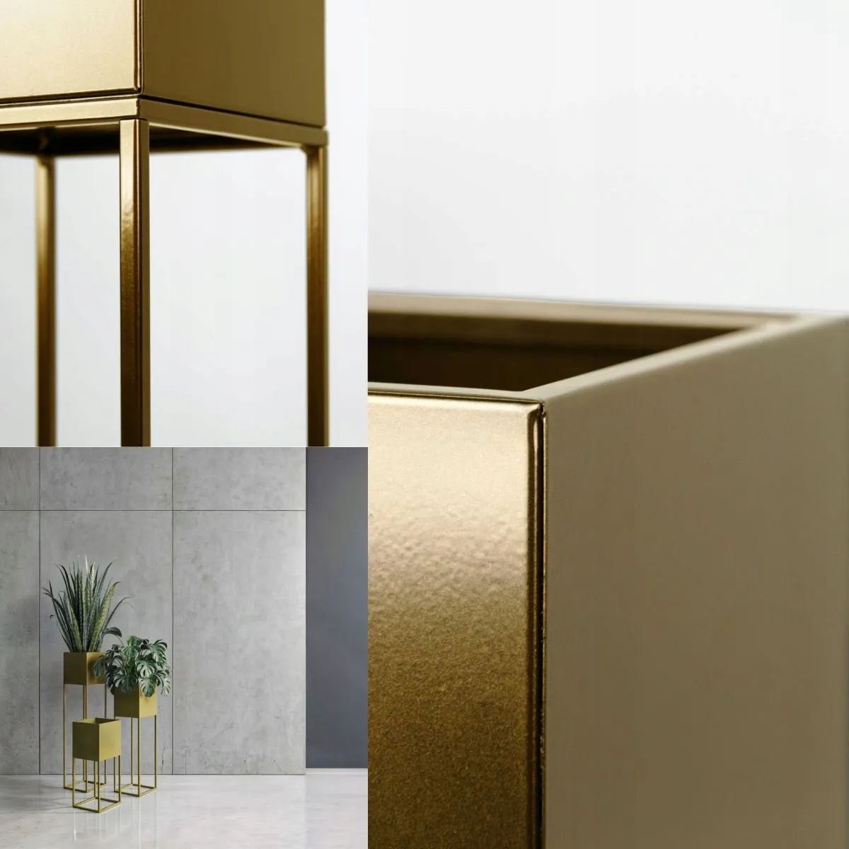 DONICZKA-osłonka na donice metalowa LORIENT S złota - LD_TZ000067