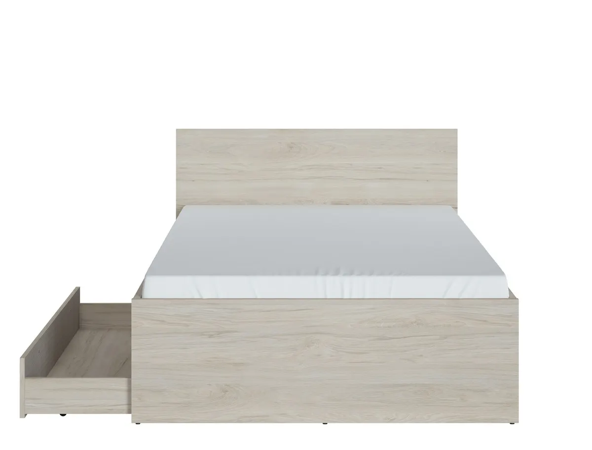 Łóżko z szufladą 120x90 DENIM DEIZ02 Orzech Rockford Jasny, Cashmere, Caroline - 6000000011769