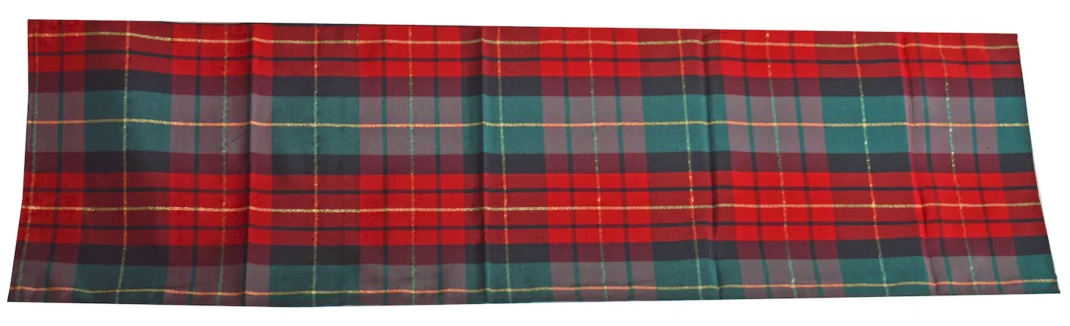 Bieżnik W KRATKĘ 40x140cm czerwony