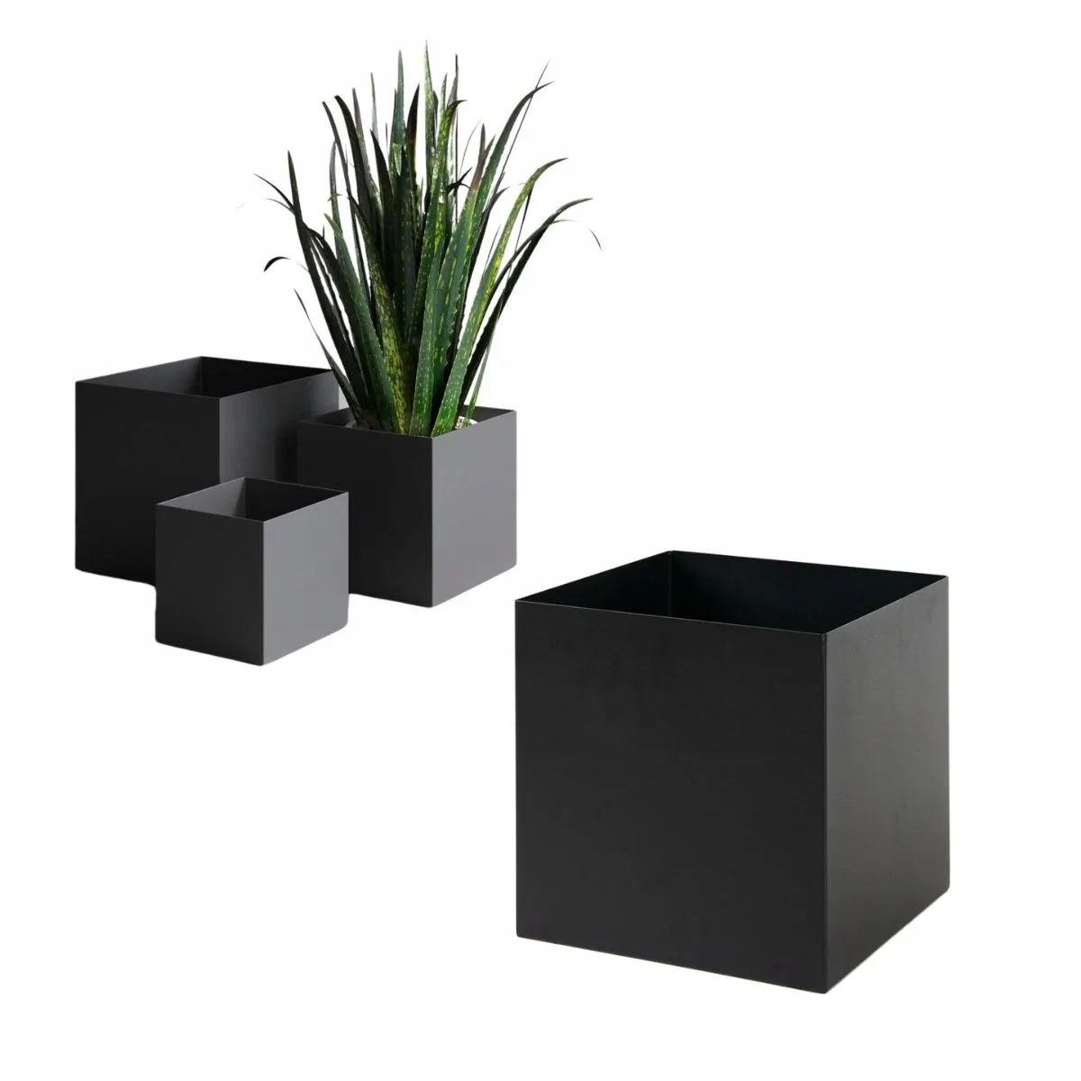 DONICZKA-osłonka na donice metalowa VANNES M czarna Słoik, plantator, Roślina doniczkowa, Ceramika, Wazon
