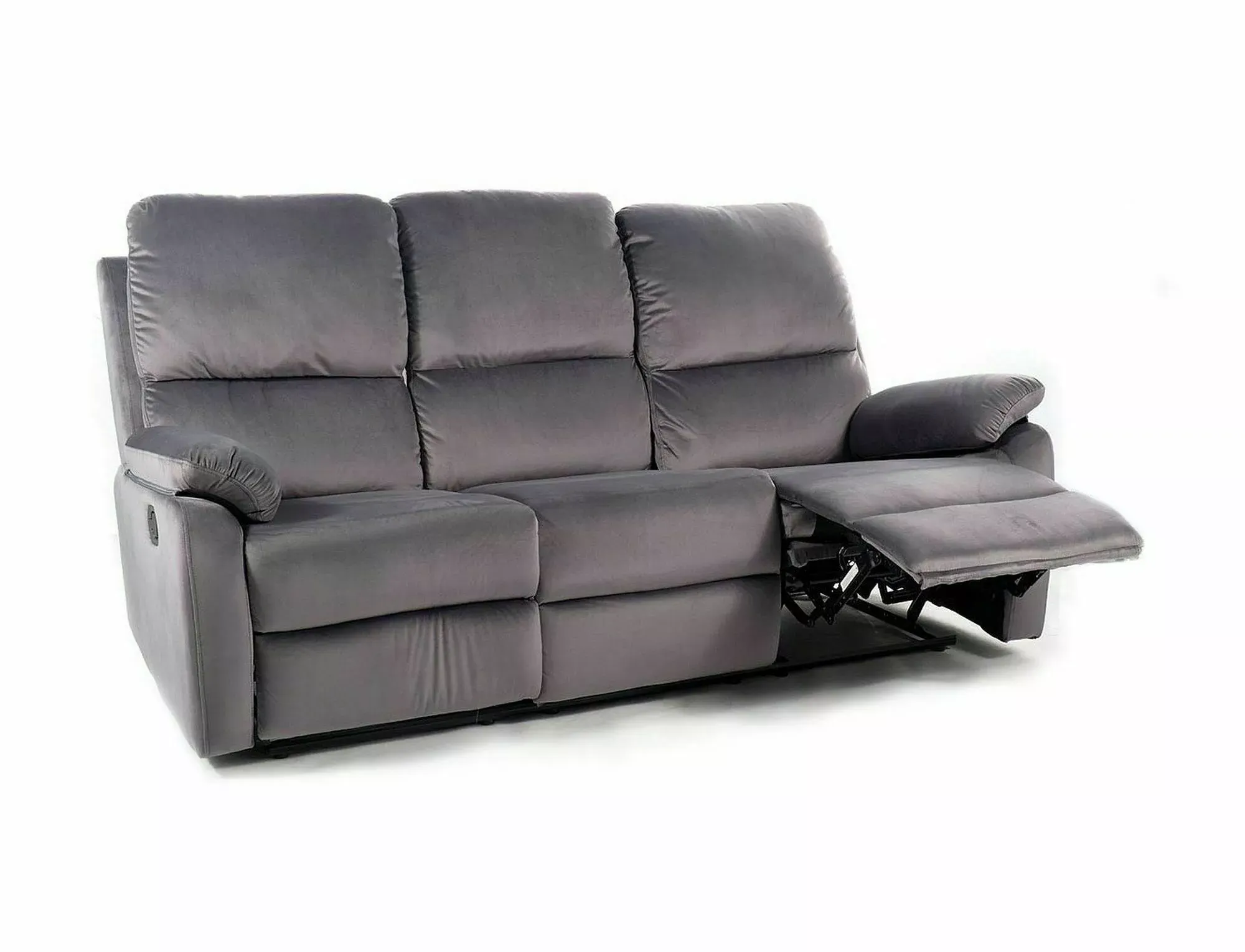 Sofa z regulowanym podnóżkiem SPENCER 2 VELVET 193 cm szara Signal