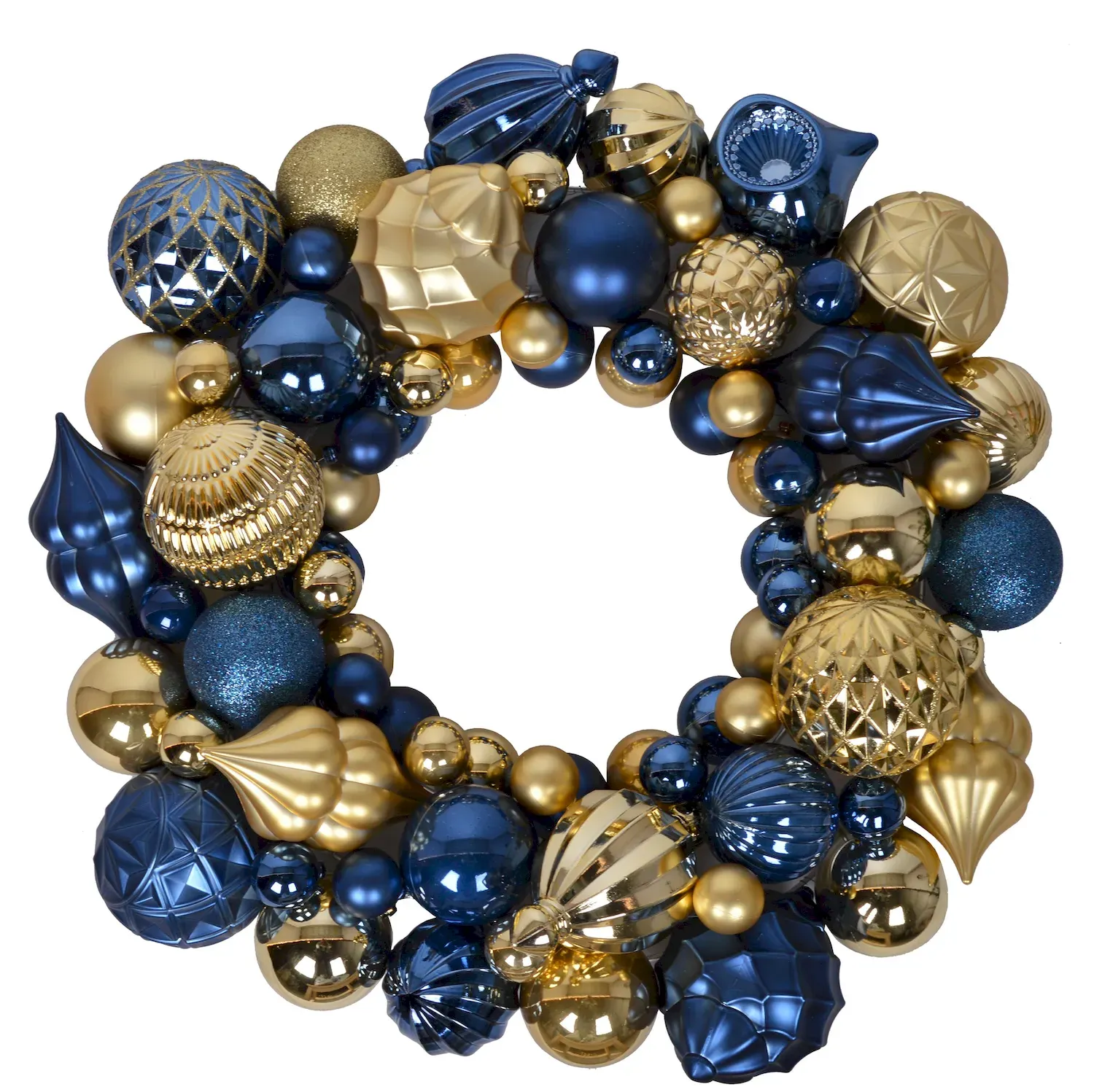 Wieniec z bombek MINI 49 cm złoto-granatowy