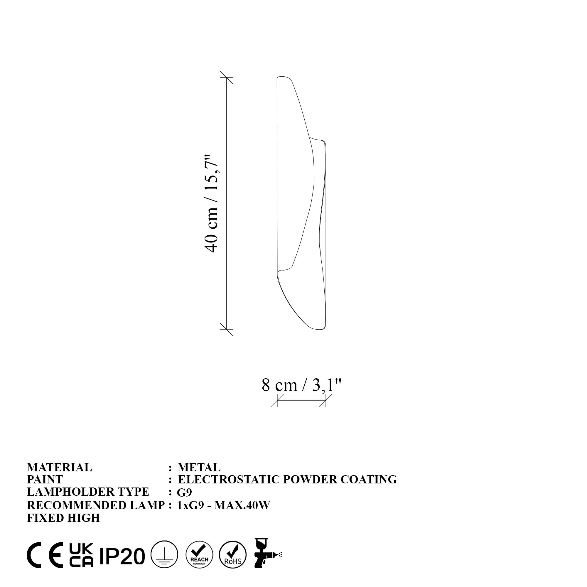 Lampa ścienna kinkiet FLARE 8x40 cm czarna złota - ASI_892OPV2426