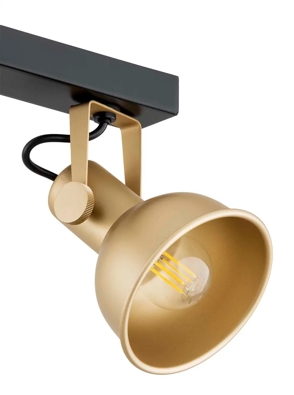 Plafon LENORA metalowy czarny złoty regulowany 119cm - 1801