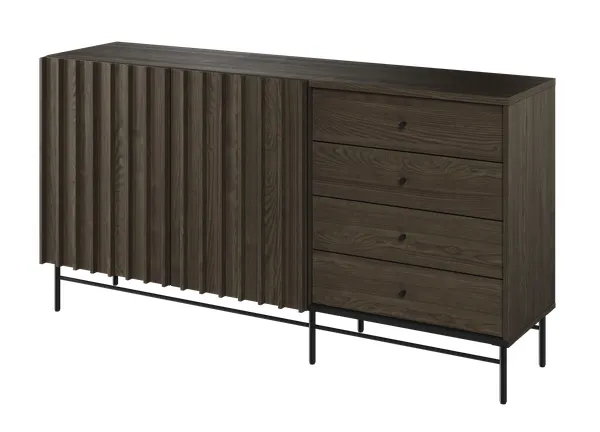 Komoda z szufladami Piemonte PE-07 165cm lamel jesion portlandzki/czarna