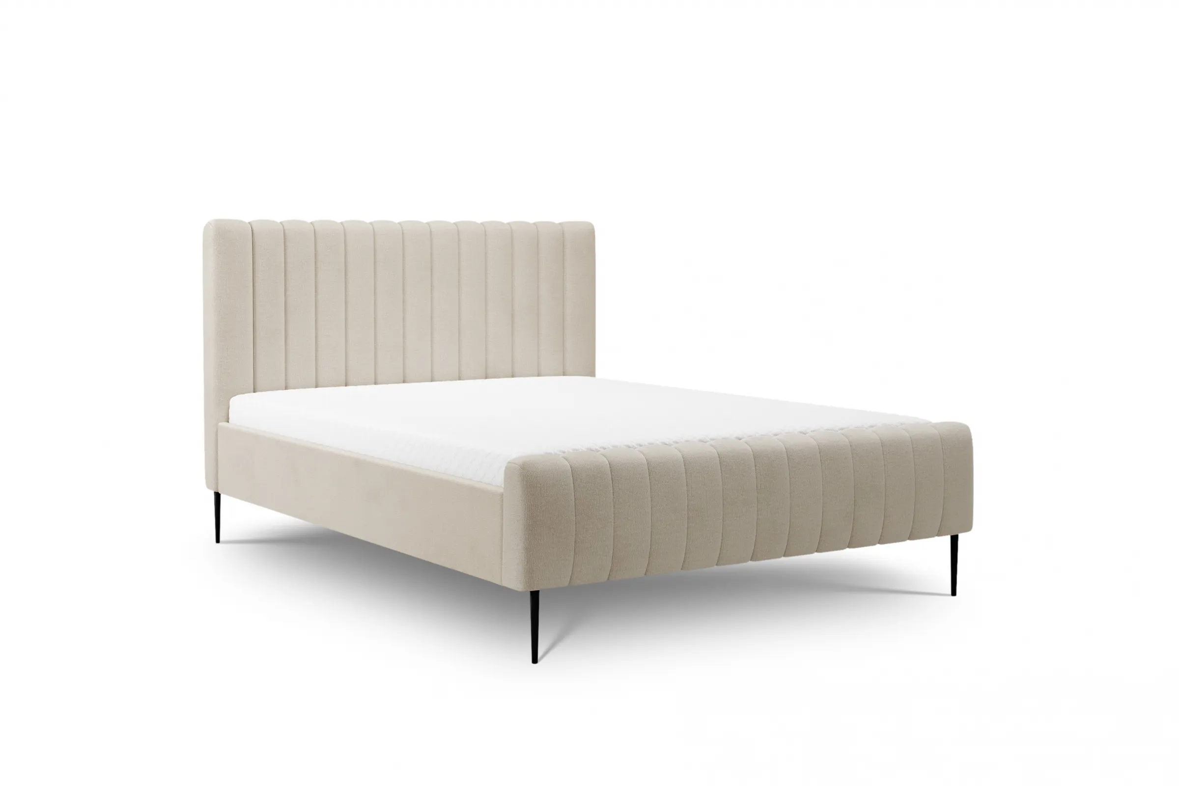 Łóżko Nicole / 120x200 / Perfect Harmony 07 / czarne nogi - beżowy Łóżko Nicole / 120x200 / Perfect Harmony 07 / czarne nogi - beżowy