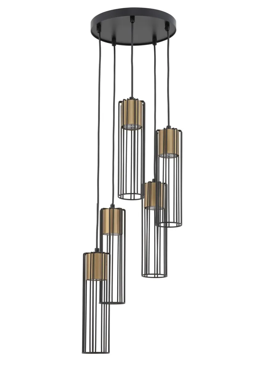 Lampa wisząca FOBIA 5 czarno-złota