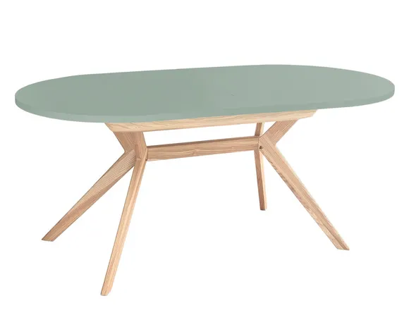 Owalny stół rozkładany BIJU 90x170-220cm szałwiowy jesion