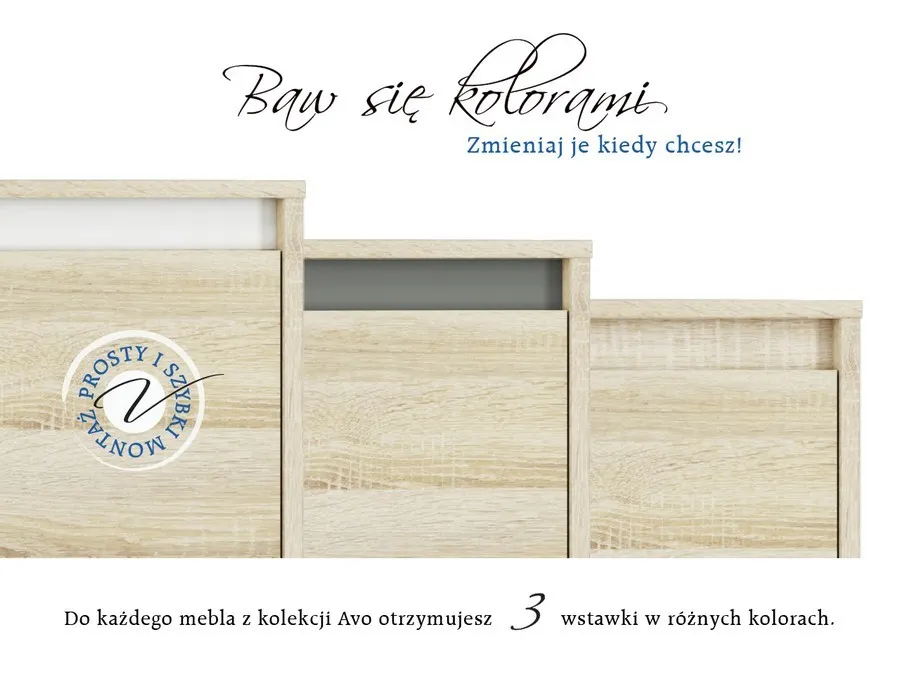 Szafa AVO 01 3-drzwiowa dąb sonoma jasna - 1AVO01-001
