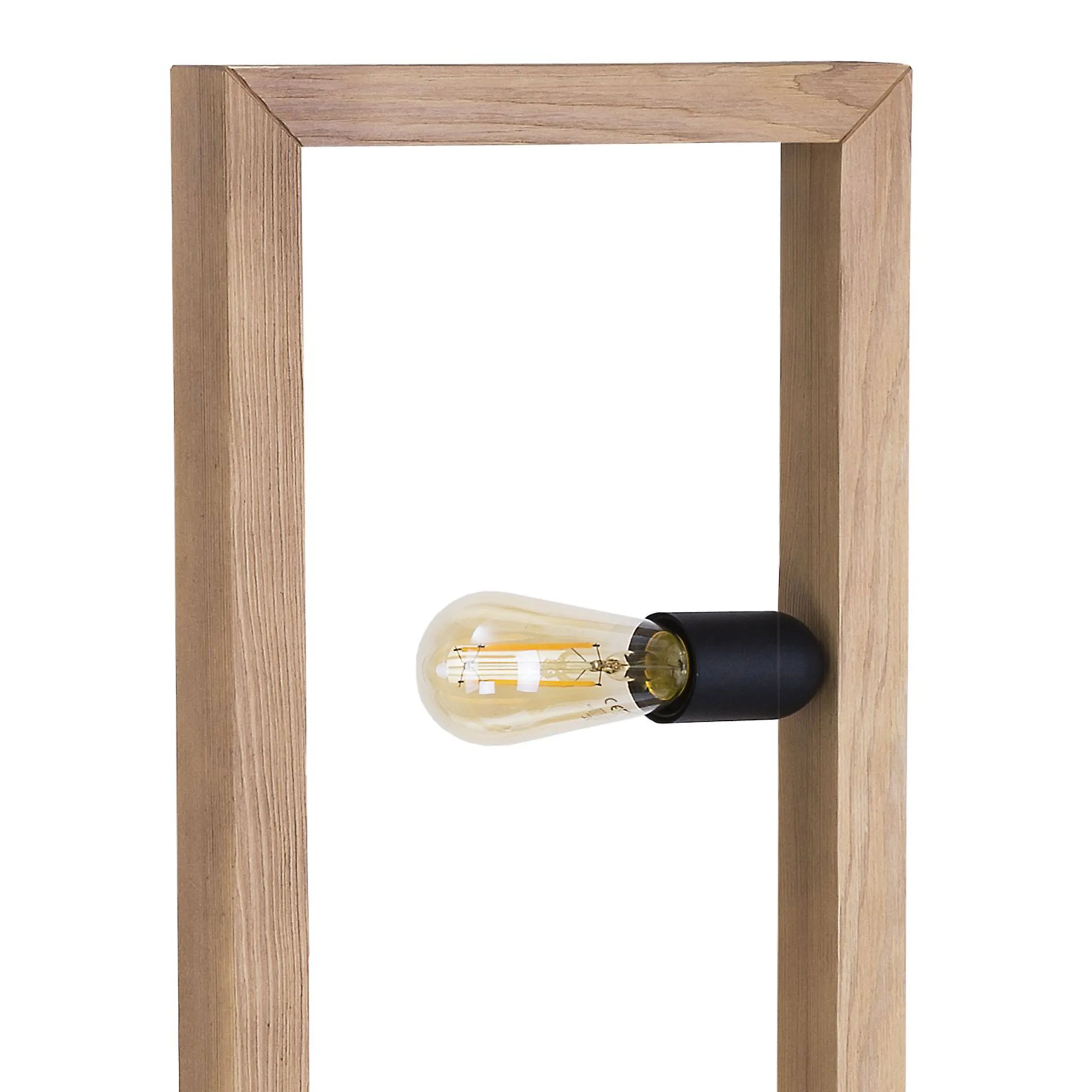 Lampa podłogowa METRO czarna na drewnianej ramie 140x50x30cm - TK_5022