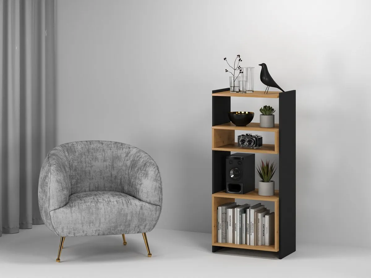 Regał niski TRIS 05 dąb artisan-czarny 55x122 - 1TRIS05-001