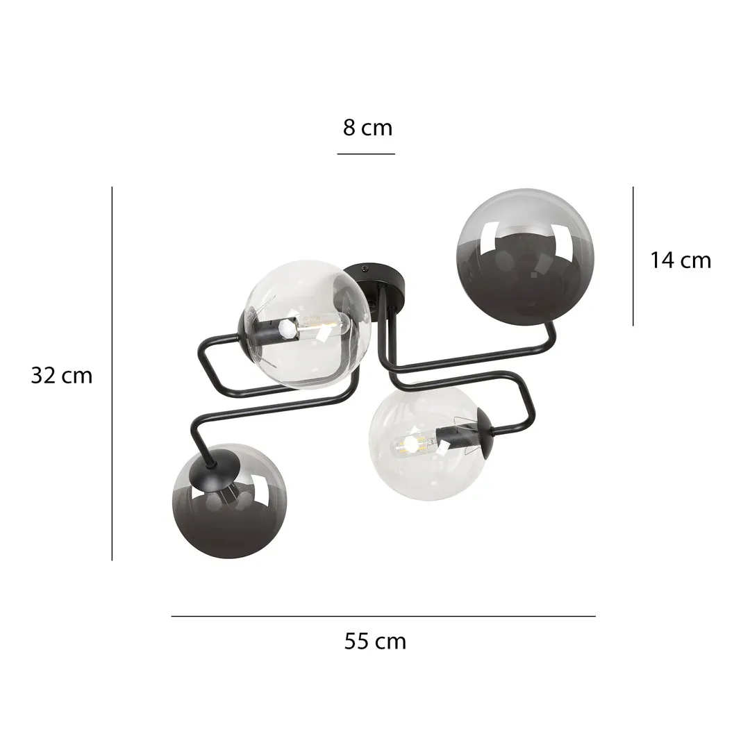 Lampa sufitowa BRENDI Czarny 843/4M3 - 843/4M3