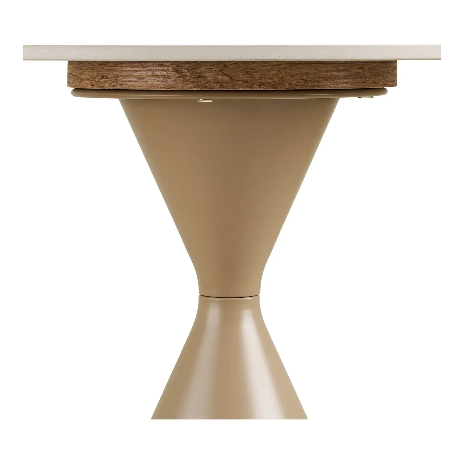 Stolik pomocniczy okrągły ANNECY 50cm ceramika stal trawertyn piaskowy
