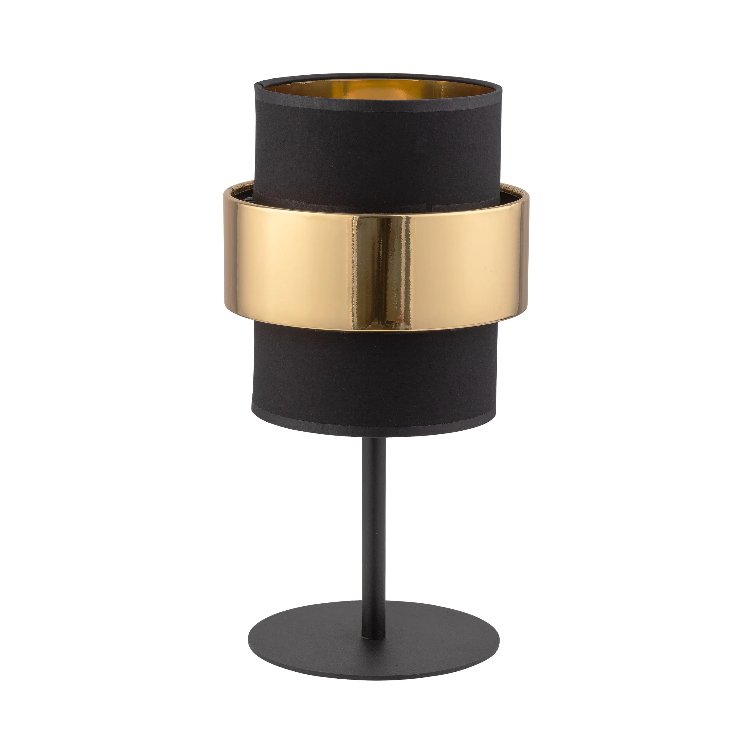 Lampka nocna CALISTO czarna ze złotym elementem oraz wnętrzem 38x20cm